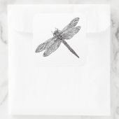 Dragonfly in stijl vierkante sticker (Tas)