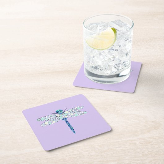 Dragonfly in Stippen Kartonnen Onderzetters (Insitu)