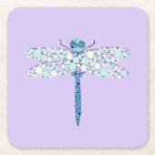 Dragonfly in Stippen Kartonnen Onderzetters (Voorkant)