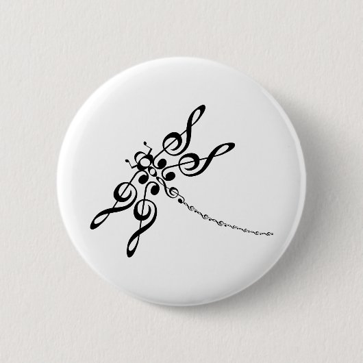Dragonfly in Treble Ronde Button 5,7 Cm (Voorkant)