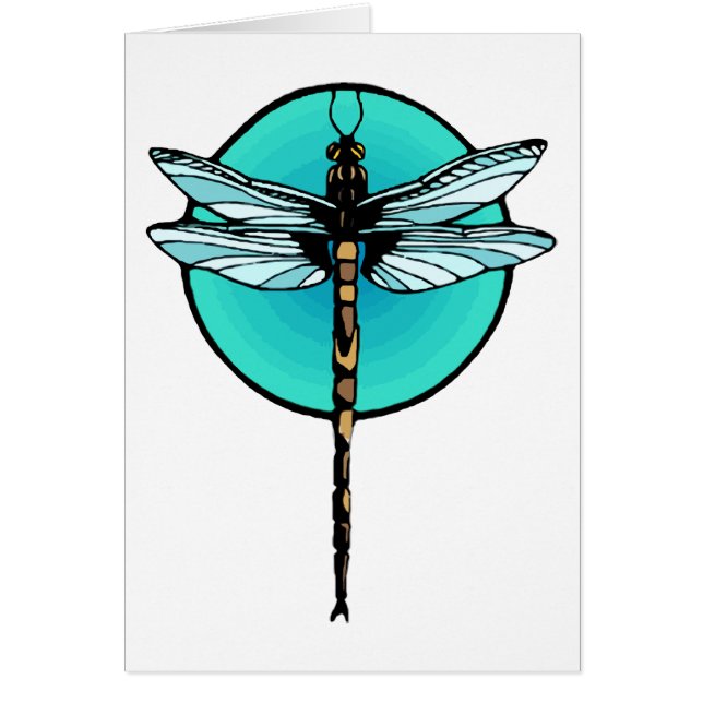 Dragonfly in Turquoise Circle (Voorkant)
