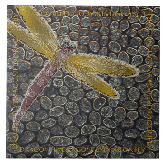 Dragonfly in vlucht tegeltje (Voorkant)