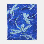 Dragonfly Indigo Dance Fleece Deken (Voorkant)