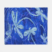 Dragonfly Indigo Dance Fleece Deken (Voorkant (Horizontaal))
