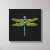 Dragonfly-insect sluit levendige kleuren canvas afdruk (Voorkant)