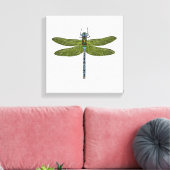 Dragonfly-insect sluit levendige kleuren canvas afdruk (Insitu (Woonkamer))