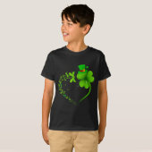 Dragonfly Irish Shamrock Heart Happy St Patrick's  T-shirt (Voorkant volledig)