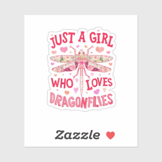 Dragonfly is maar een meisje dat gek is op een aan sticker (Vel)