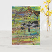 Dragonfly Jewels Wenskaart Kaart (Gele Bloem)