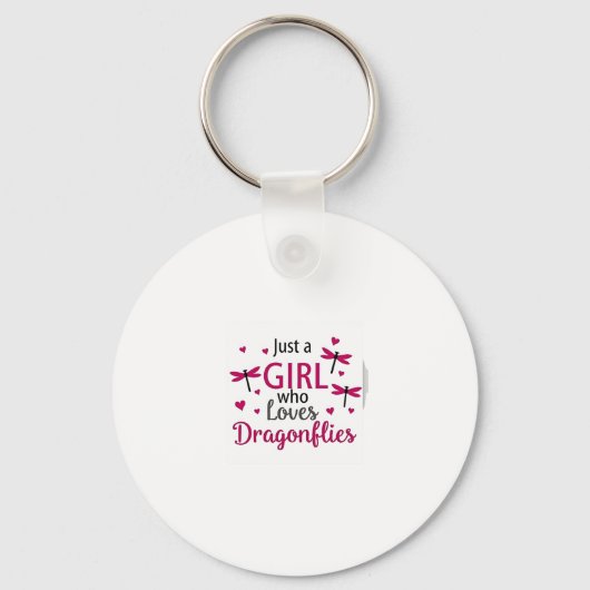 Dragonfly Just A Girl Who Loves Dragonflies T-Shir Sleutelhanger (Voorkant)