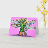 Dragonfly Kaart (Gele Bloem)