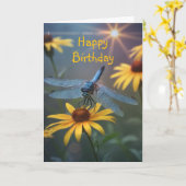 Dragonfly Kaart (Gele Bloem)