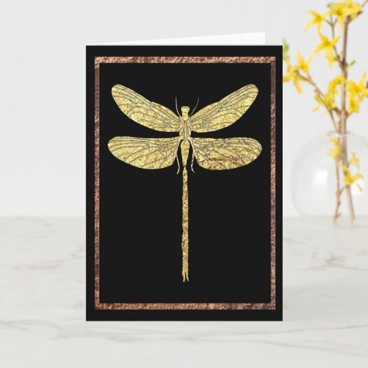 Dragonfly-Kaart Kaart (Gele Bloem)
