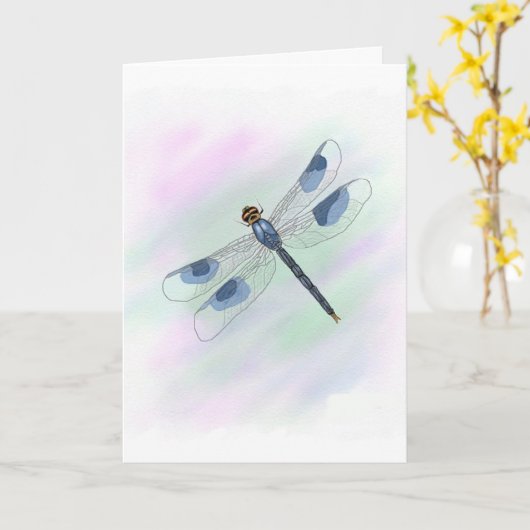 Dragonfly-Kaart met gedicht Kaart (Gele Bloem)