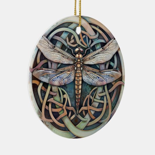 Dragonfly Keltische knoop Keramisch Ornament (Rechts)