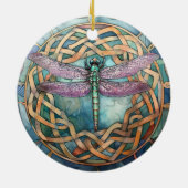 Dragonfly Keltische knoop Keramisch Ornament (Achterkant)