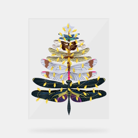 Dragonfly-kerstboom Acryl Bord (Voorkant)