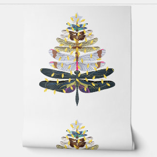 Dragonfly-kerstboom Behang