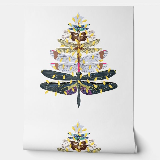Dragonfly-kerstboom Behang (Afrollen)