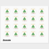 Dragonfly kerstboom - cadeautjes ronde sticker (Vel)