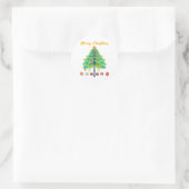 Dragonfly kerstboom - cadeautjes ronde sticker (Tas)