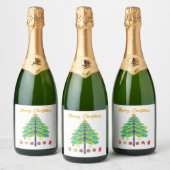 Dragonfly kerstboom - cadeautjes sparkling wijnetiket (Flessen)