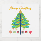 Dragonfly kerstboom - cadeautjes sparkling wijnetiket (Enkel label)