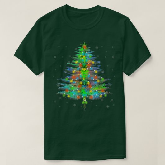 Dragonfly kerstboom Funny Insect Lovers Xmas T-shirt (Design voorkant)