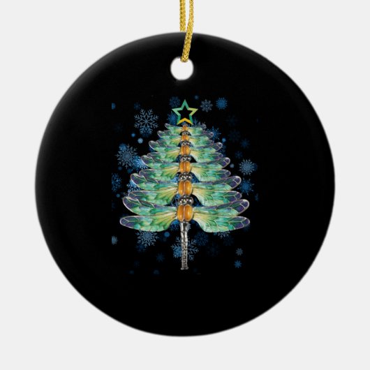 Dragonfly kerstboom keramisch ornament (Voorkant)