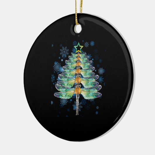 Dragonfly kerstboom keramisch ornament (Links)