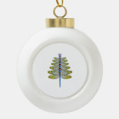 Dragonfly Kerstboom, Kerstmis insectenliefhebber Keramische Bal Ornament (Voorkant)