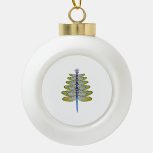 Dragonfly Kerstboom, Kerstmis insectenliefhebber Keramische Bal Ornament