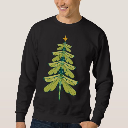 Dragonfly-kerstboom lange hoes T-shirt (Voorkant)