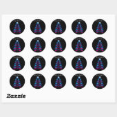 Dragonfly Kerstboom Ronde Sticker (Vel)