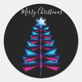 Dragonfly Kerstboom Ronde Sticker