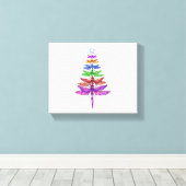 Dragonfly kerstboom Shirt Insect Lover Xmas C Canvas Afdruk (Insitu (Houten vloer))