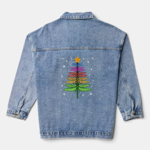 Dragonfly kerstboom Shirt Insect Lover Xmas C Denim Jacket