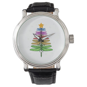 Dragonfly kerstboom Shirt Insect Lover Xmas C Horloge