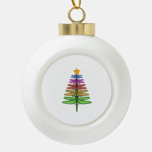 Dragonfly kerstboom Shirt Insect Lover Xmas C Keramische Bal Ornament (Voorkant)