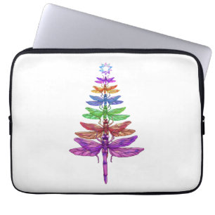 Dragonfly kerstboom Shirt Insect Lover Xmas C Laptop Sleeve