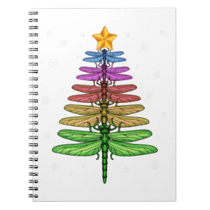 Dragonfly kerstboom Shirt Insect Lover Xmas C Notitieboek