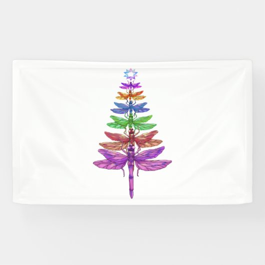 Dragonfly kerstboom Shirt Insect Lover Xmas C Spandoek (Horizontaal)