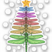Dragonfly kerstboom Shirt Insect Lover Xmas C Sticker (Voorkant)