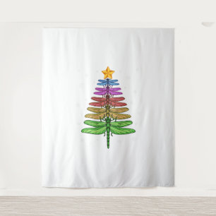 Dragonfly kerstboom Shirt Insect Lover Xmas C Wandkleed
