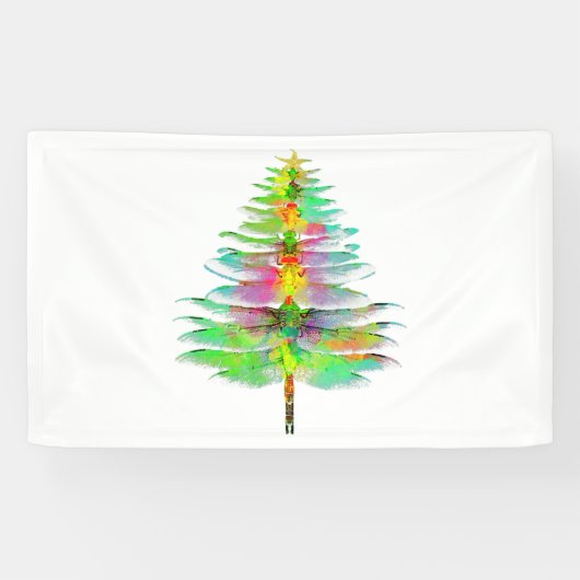 Dragonfly-kerstboom Spandoek (Horizontaal)