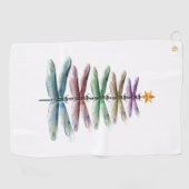 Dragonfly Kerstboom Vrolijke Kerstmis Watercolo Golfhanddoek (Horizontaal)