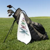Dragonfly Kerstboom Vrolijke Kerstmis Watercolo Golfhanddoek (Groen)