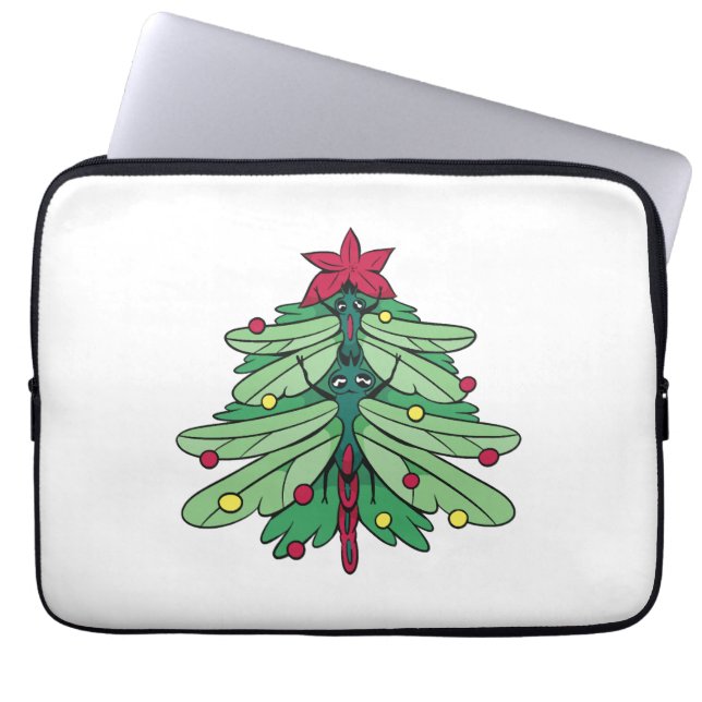 Dragonfly Kerstmis Laptop Sleeve (Voorkant)