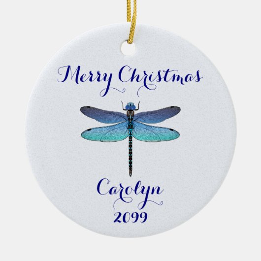 Dragonfly-kerstversiering Keramisch Ornament (Voorkant)