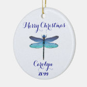 Dragonfly-kerstversiering Keramisch Ornament (Links)